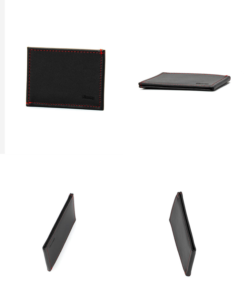 Slimmy OG 3-Pocket (76mm) Slim Leather Wallet - BRED - RFID