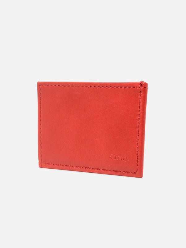 Slimmy OG 3-Pocket (76mm) Slim Leather Wallet - Core Red - RFID