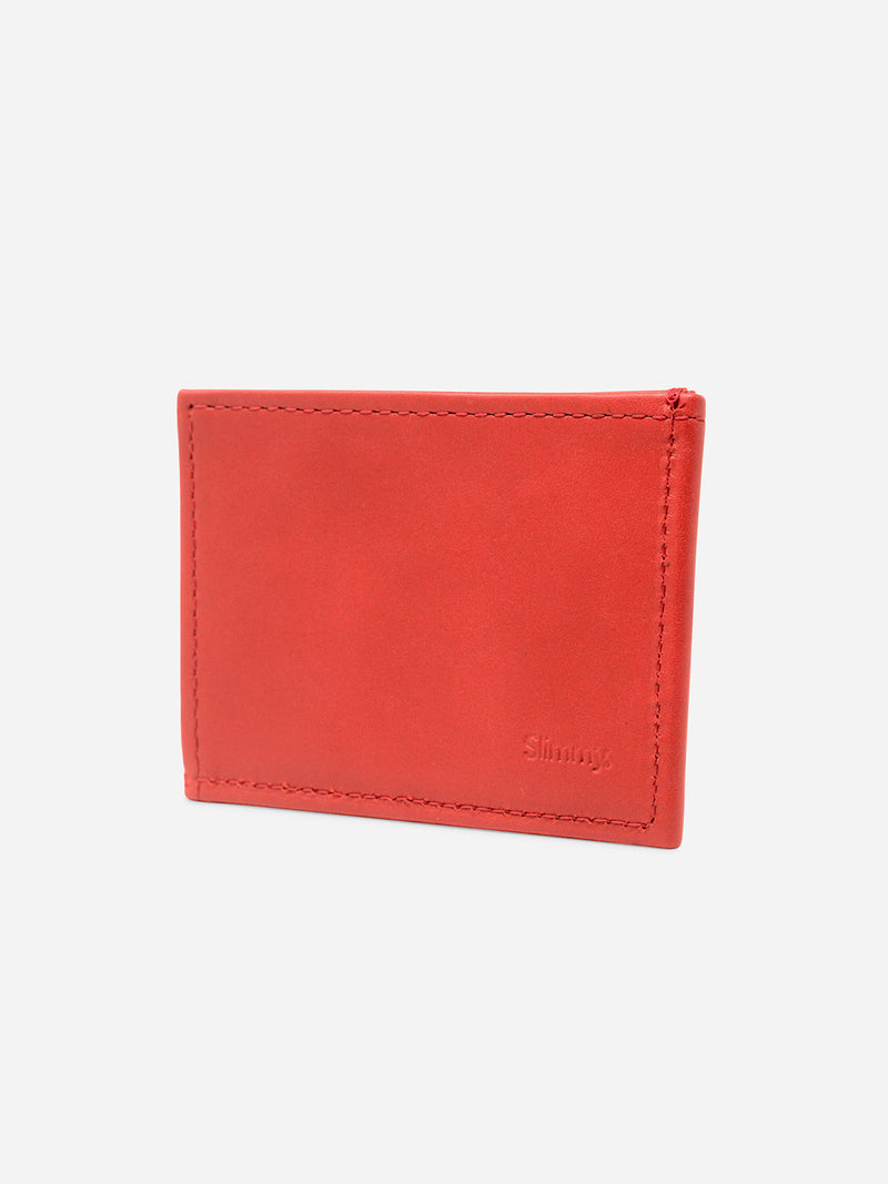 Slimmy OG 3-Pocket (76mm) Slim Leather Wallet - Core Red - RFID
